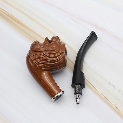 Creative lion head resin pipe