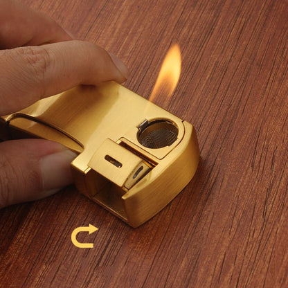 Integrated Pipe Oblique Fire Inflatable Lighter Can Smoke Silk