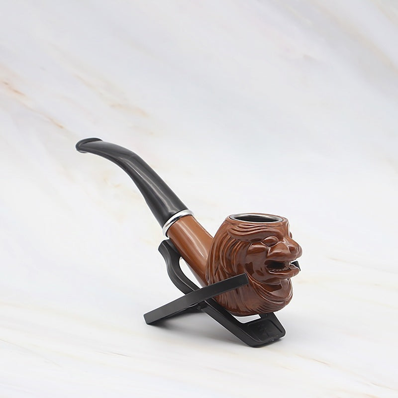 Creative lion head resin pipe